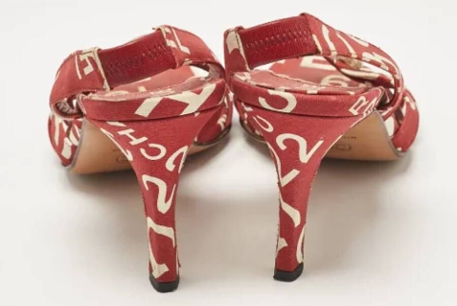 Chanel Vintage Pre-owned Canvas sandals Red Dames