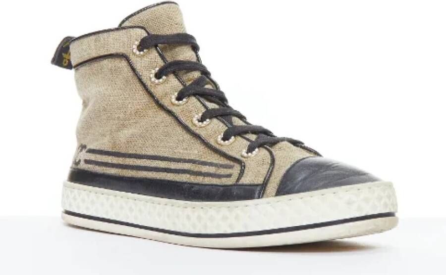 Chanel Vintage Pre-owned Canvas sneakers Black Dames