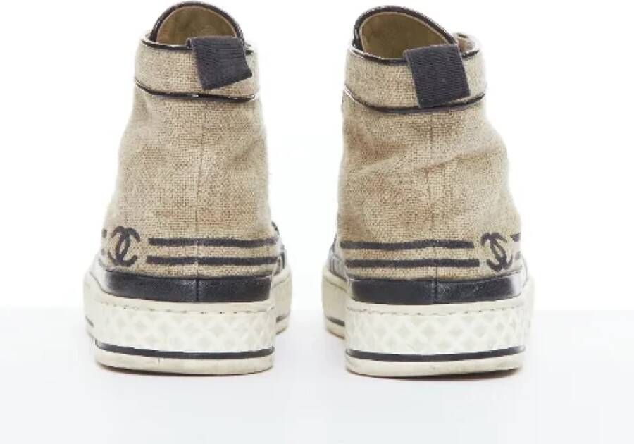 Chanel Vintage Pre-owned Canvas sneakers Black Dames