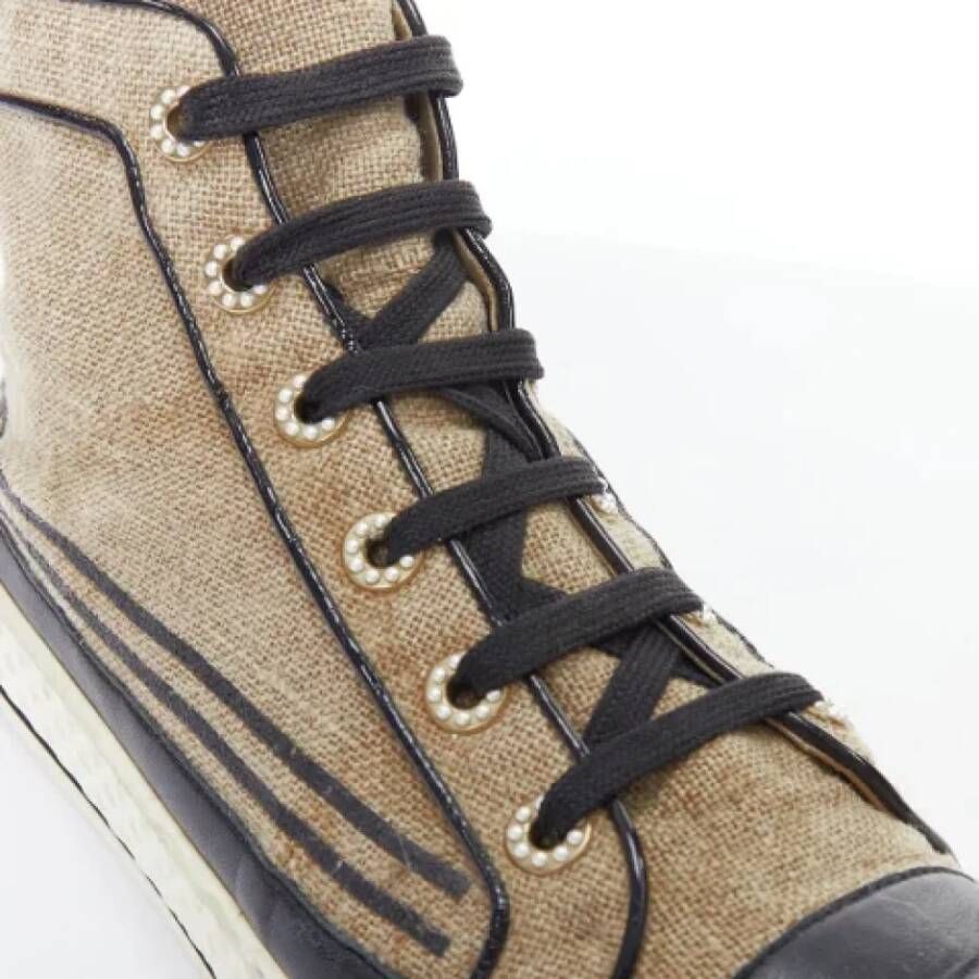 Chanel Vintage Pre-owned Canvas sneakers Black Dames
