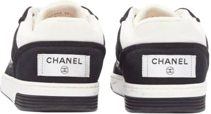 Chanel Vintage Pre-owned Cotton sneakers Black Dames