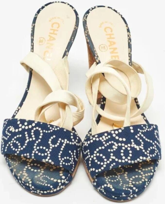 Chanel Vintage Pre-owned Denim sandals Blue Dames