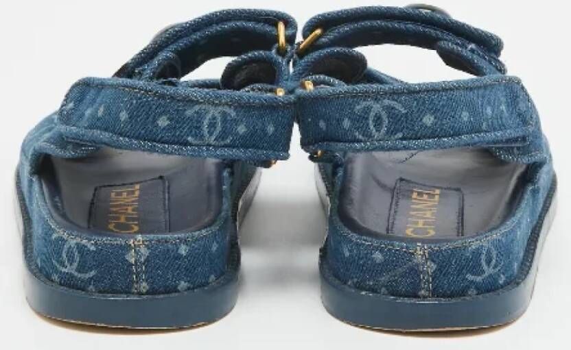 Chanel Vintage Pre-owned Denim sandals Blue Dames