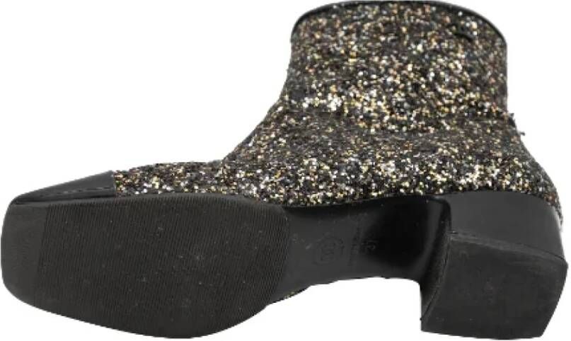 Chanel Vintage Pre-owned Fabric boots Black Dames