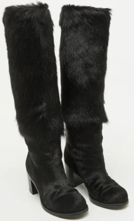 Chanel Vintage Pre-owned Fabric boots Black Dames