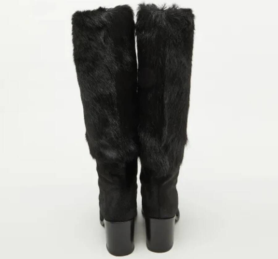 Chanel Vintage Pre-owned Fabric boots Black Dames