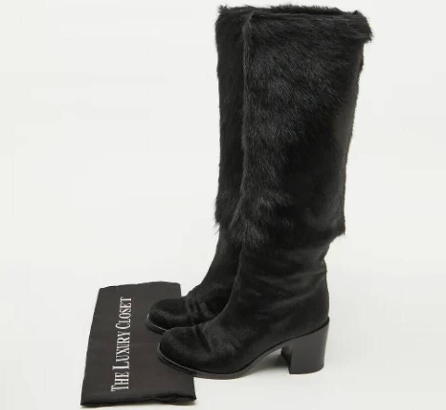 Chanel Vintage Pre-owned Fabric boots Black Dames
