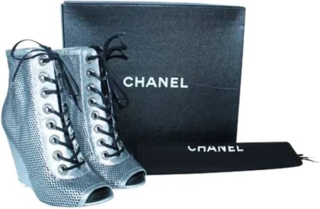 Chanel Vintage Pre-owned Fabric boots Blue Dames
