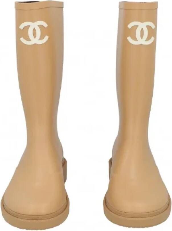 Chanel Vintage Pre-owned Fabric boots Brown Dames