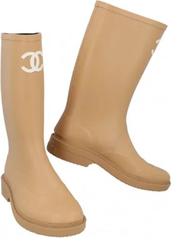 Chanel Vintage Pre-owned Fabric boots Brown Dames