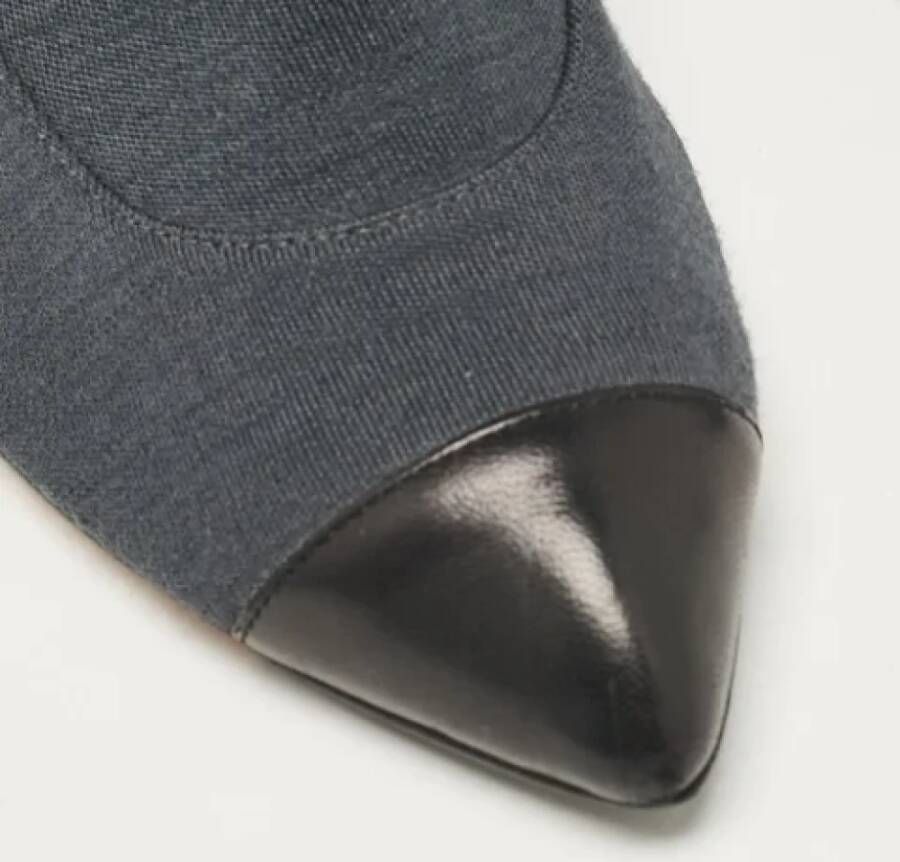 Chanel Vintage Pre-owned Fabric boots Gray Dames