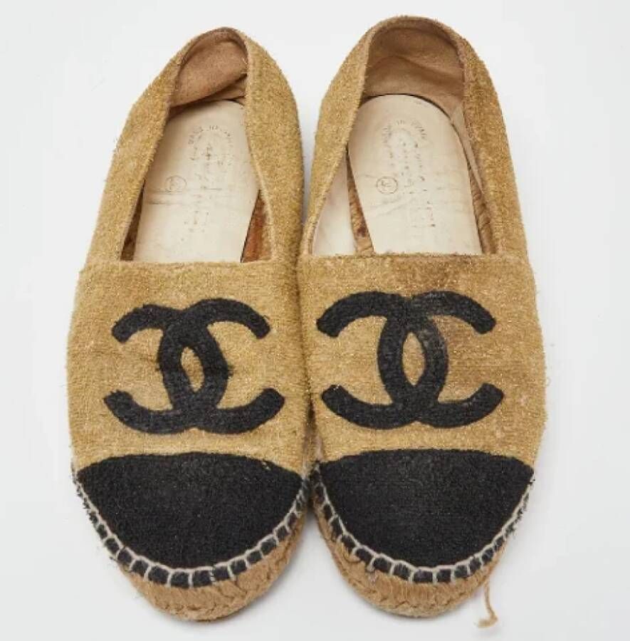 Chanel Vintage Pre-owned Fabric flats Yellow Dames