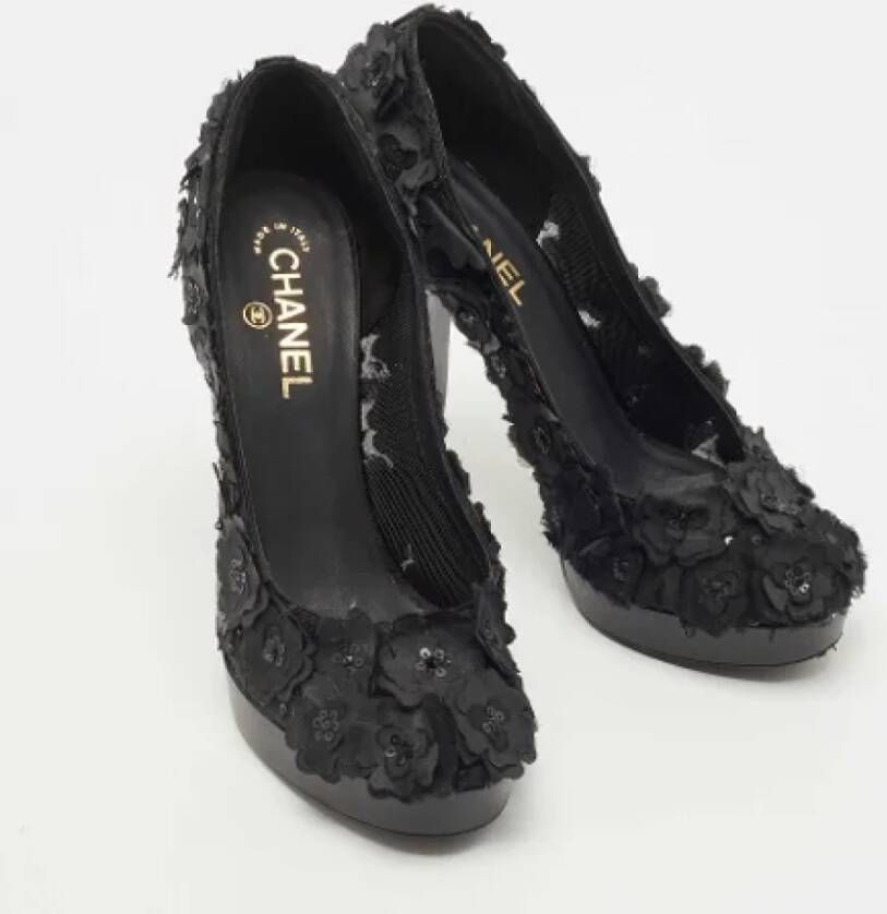 Chanel Vintage Pre-owned Fabric heels Black Dames