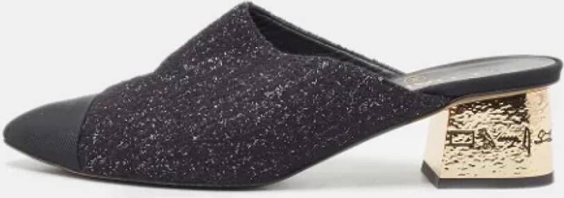 Chanel Vintage Pre-owned Fabric mules Black Dames