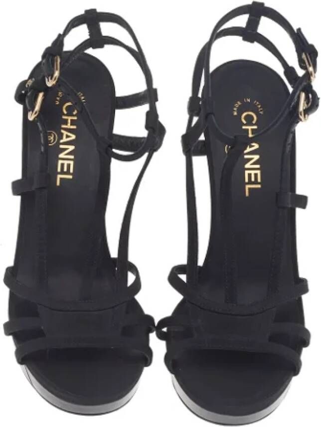 Chanel Vintage Pre-owned Fabric sandals Black Dames