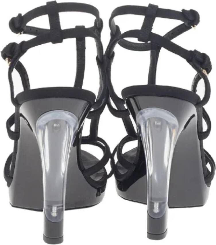 Chanel Vintage Pre-owned Fabric sandals Black Dames