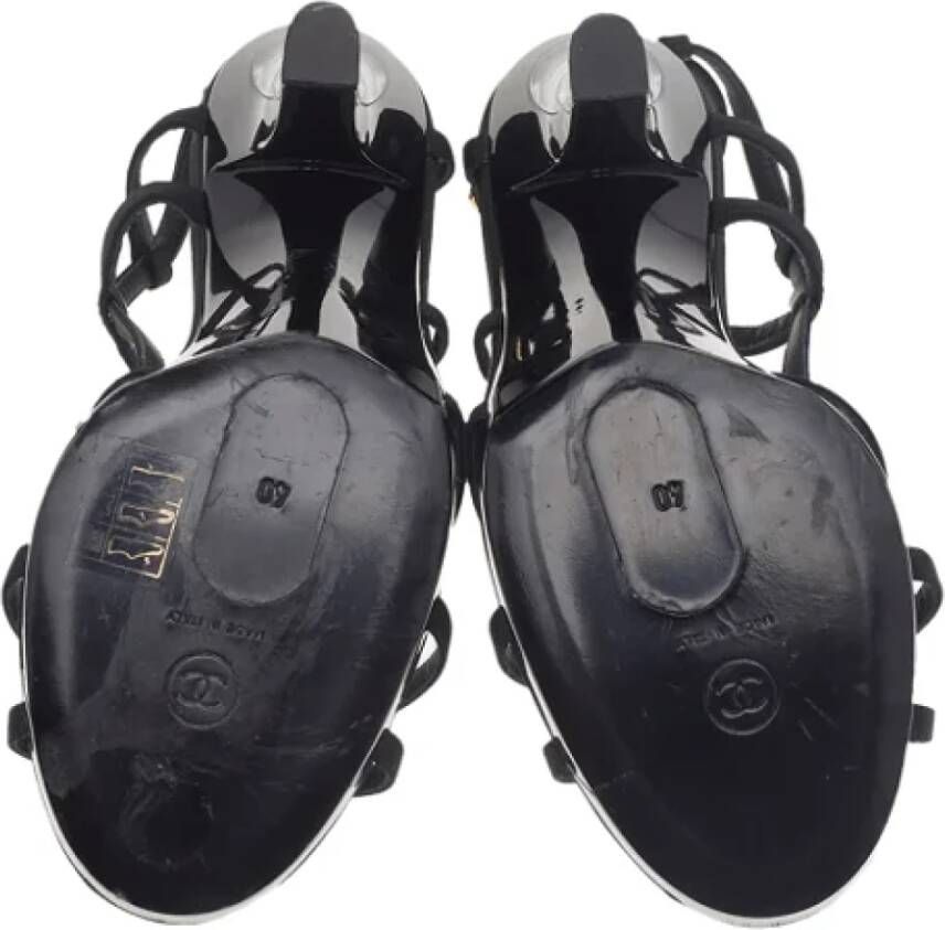 Chanel Vintage Pre-owned Fabric sandals Black Dames