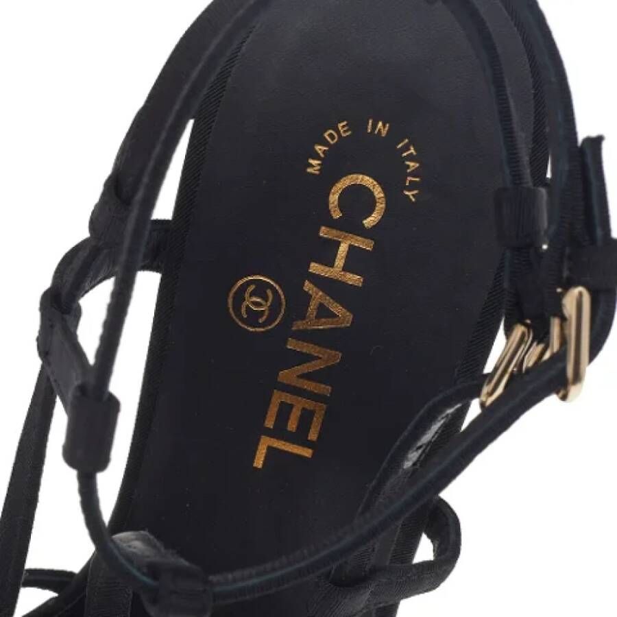 Chanel Vintage Pre-owned Fabric sandals Black Dames