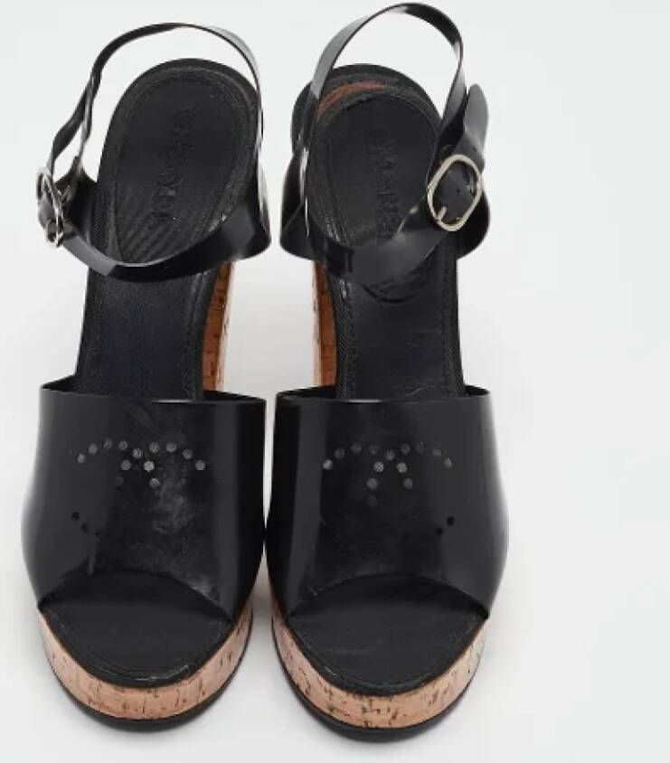 Chanel Vintage Pre-owned Fabric sandals Black Dames