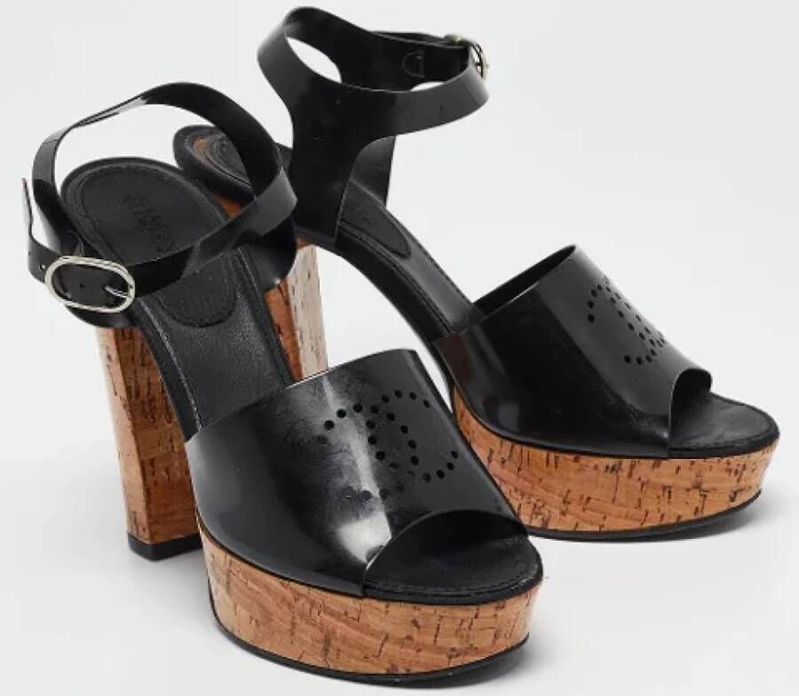 Chanel Vintage Pre-owned Fabric sandals Black Dames