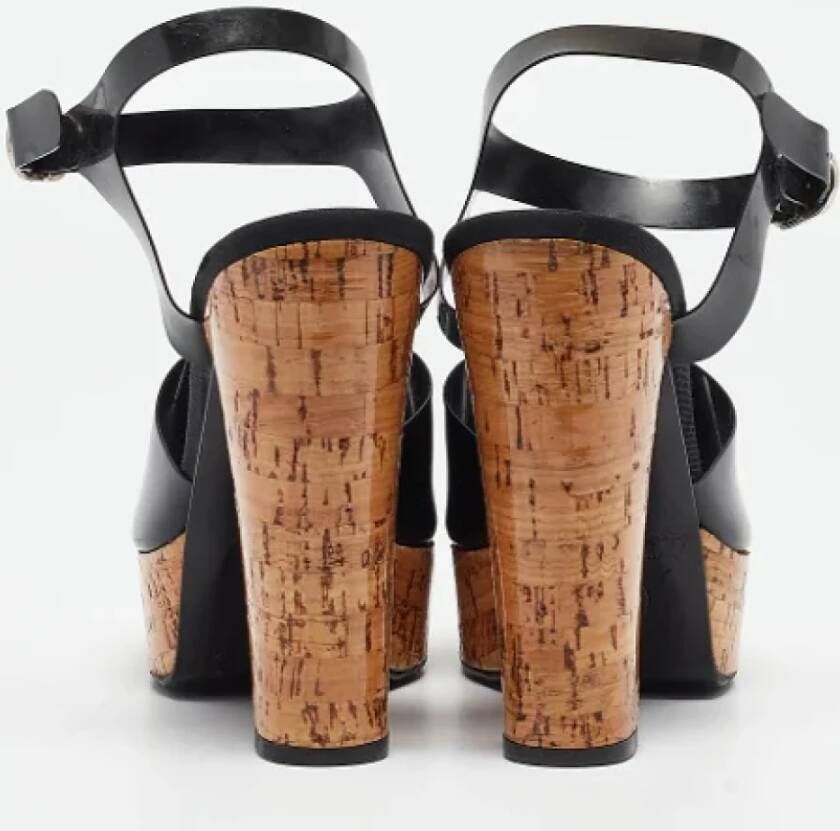 Chanel Vintage Pre-owned Fabric sandals Black Dames