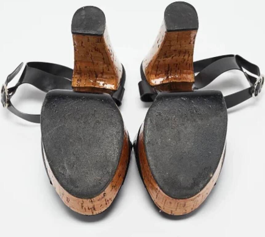 Chanel Vintage Pre-owned Fabric sandals Black Dames