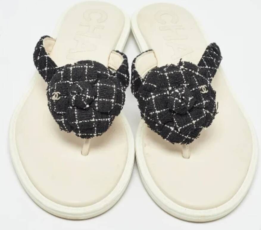 Chanel Vintage Pre-owned Fabric sandals Black Dames
