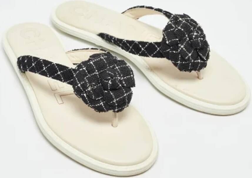 Chanel Vintage Pre-owned Fabric sandals Black Dames