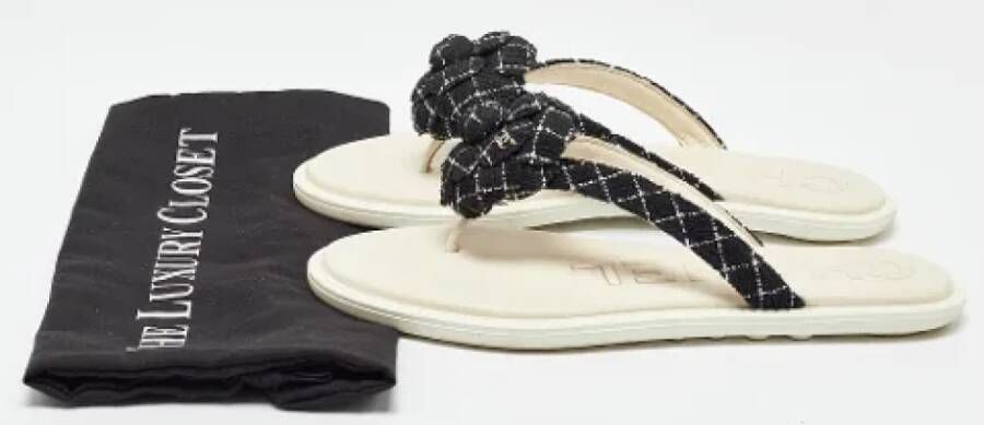 Chanel Vintage Pre-owned Fabric sandals Black Dames
