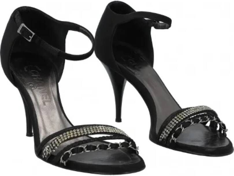 Chanel Vintage Pre-owned Fabric sandals Black Dames
