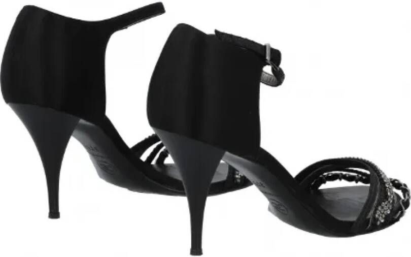 Chanel Vintage Pre-owned Fabric sandals Black Dames