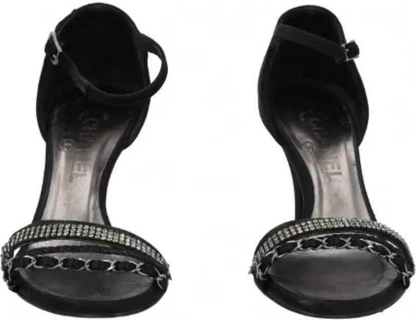 Chanel Vintage Pre-owned Fabric sandals Black Dames