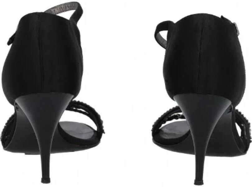 Chanel Vintage Pre-owned Fabric sandals Black Dames