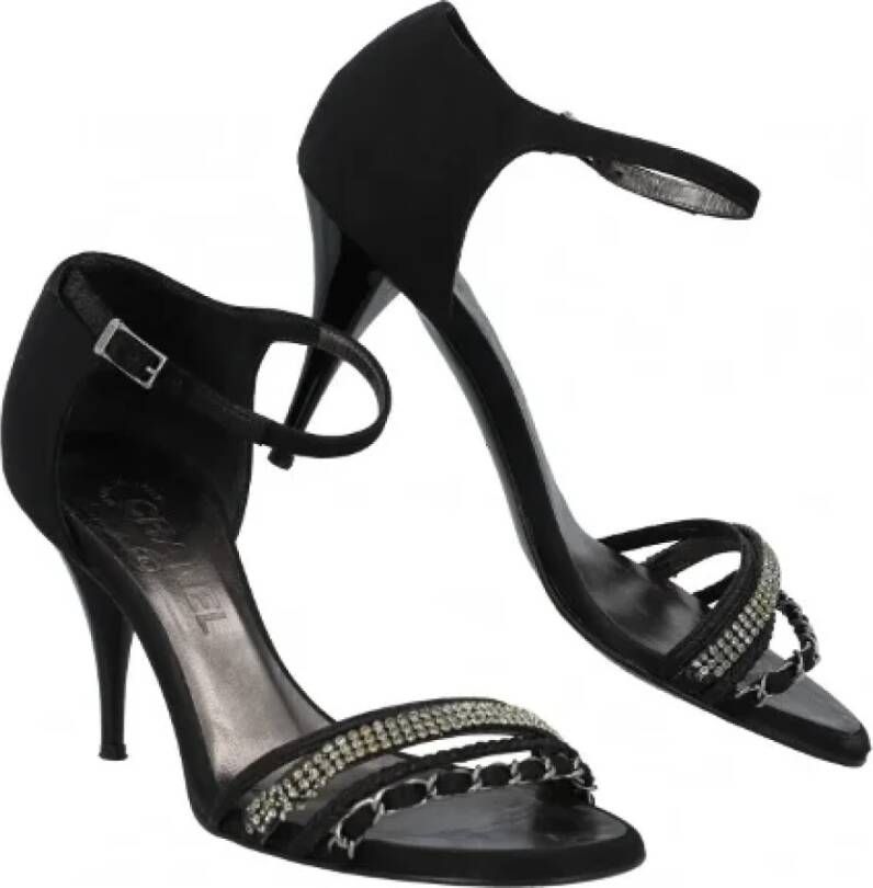 Chanel Vintage Pre-owned Fabric sandals Black Dames