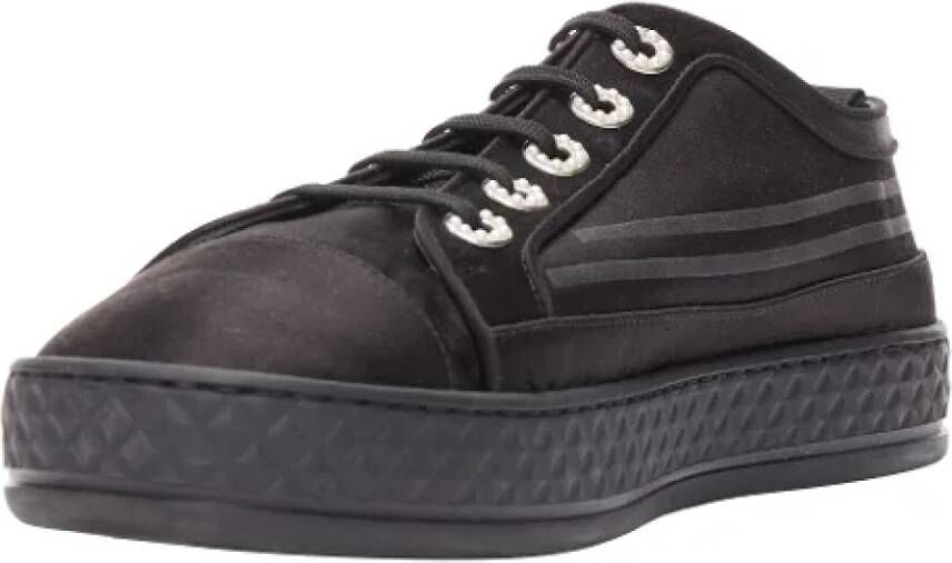 Chanel Vintage Pre-owned Fabric sneakers Black Dames
