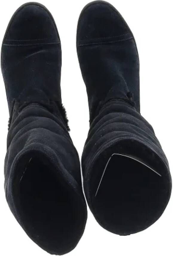 Chanel Vintage Pre-owned Fur boots Black Dames