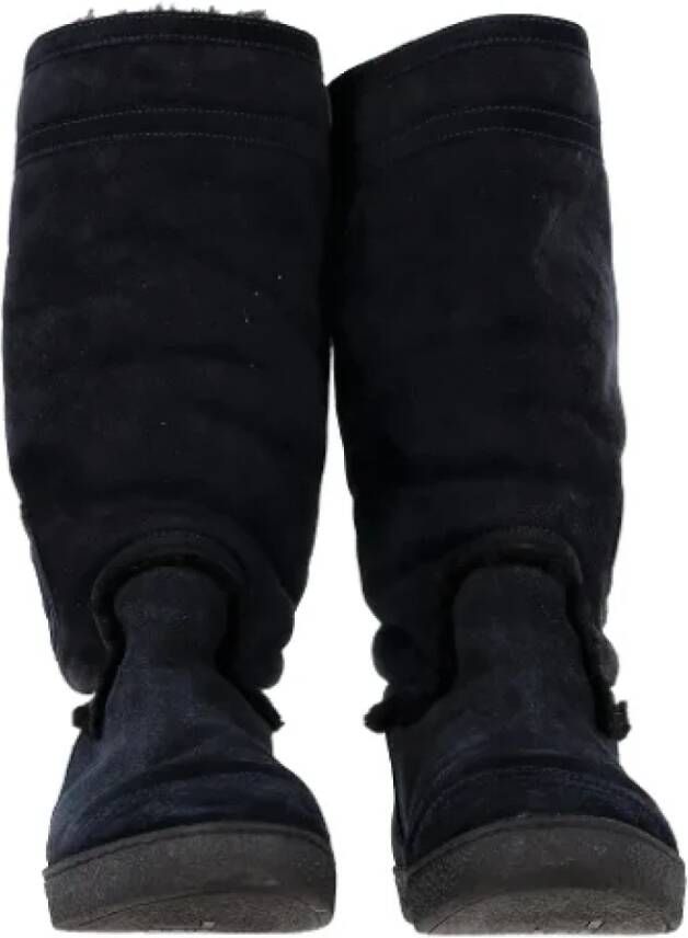 Chanel Vintage Pre-owned Fur boots Black Dames