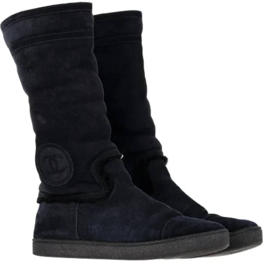 Chanel Vintage Pre-owned Fur boots Black Dames