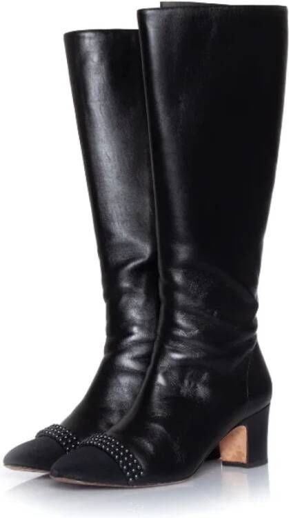 Chanel Vintage Pre-owned Leather boots Black Dames