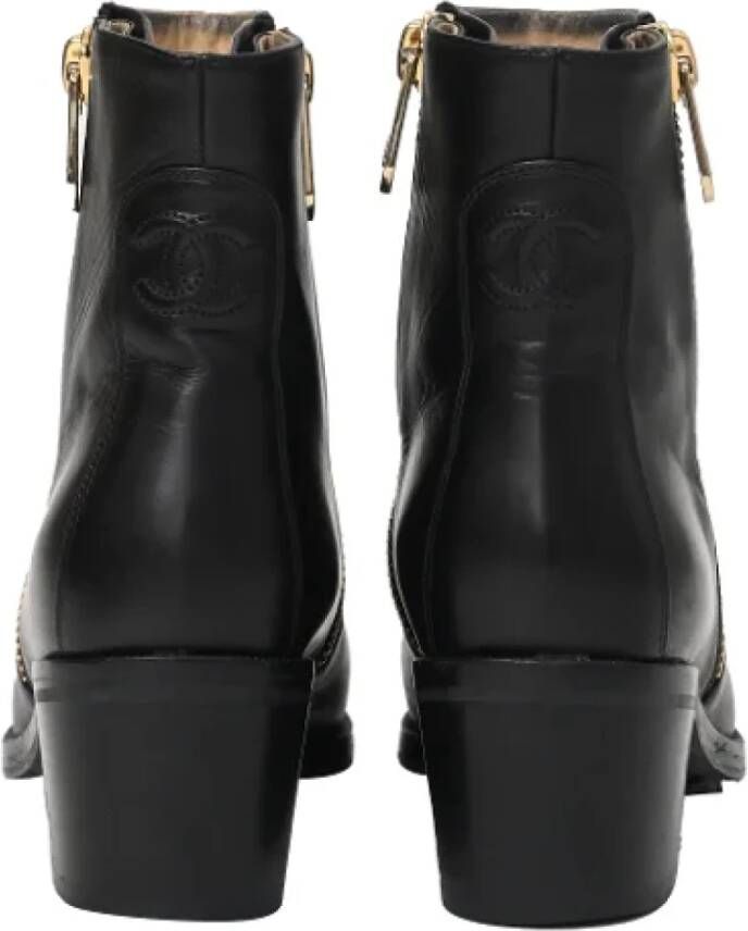 Chanel Vintage Pre-owned Leather boots Black Dames