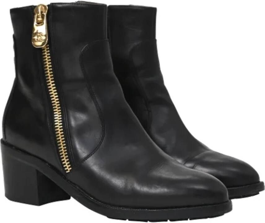 Chanel Vintage Pre-owned Leather boots Black Dames