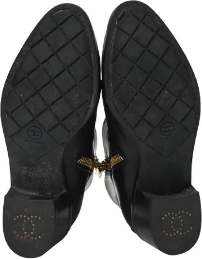 Chanel Vintage Pre-owned Leather boots Black Dames