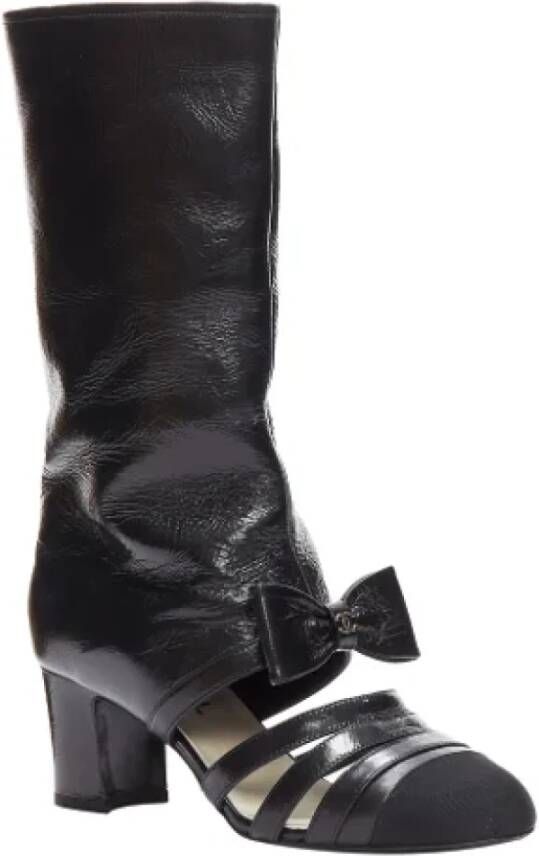 Chanel Vintage Pre-owned Leather boots Black Dames