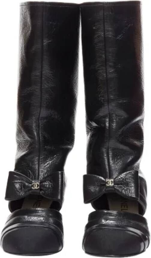 Chanel Vintage Pre-owned Leather boots Black Dames
