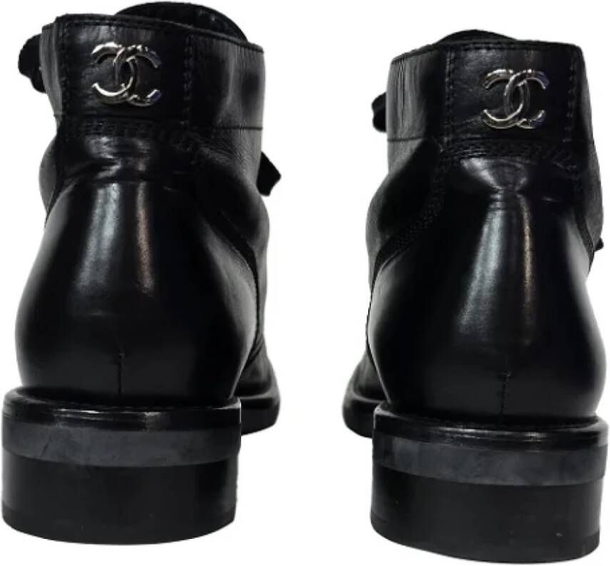 Chanel Vintage Pre-owned Leather boots Black Dames
