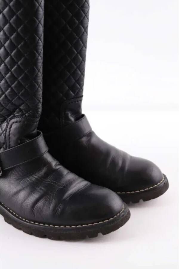 Chanel Vintage Pre-owned Leather boots Black Dames