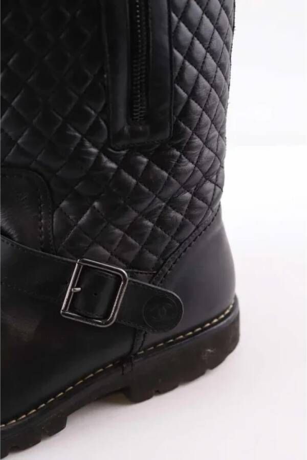 Chanel Vintage Pre-owned Leather boots Black Dames