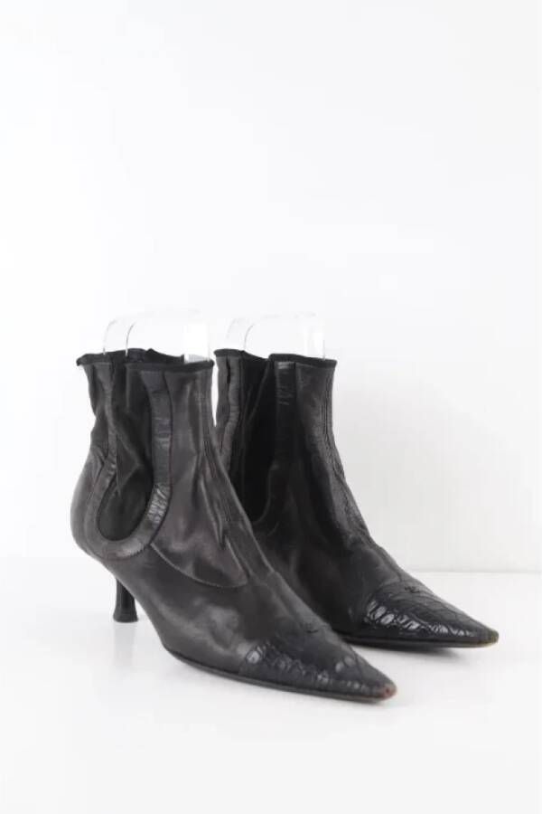 Chanel Vintage Pre-owned Leather boots Black Dames