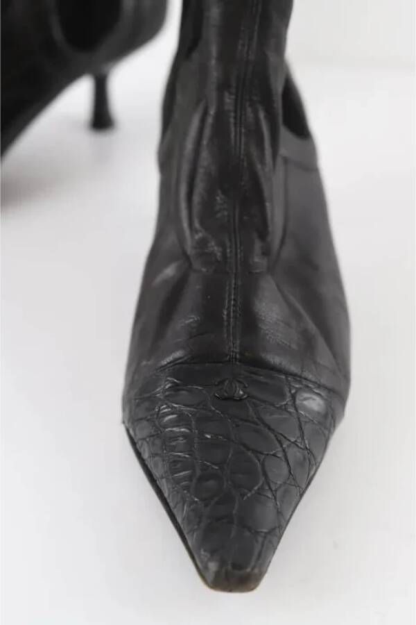 Chanel Vintage Pre-owned Leather boots Black Dames