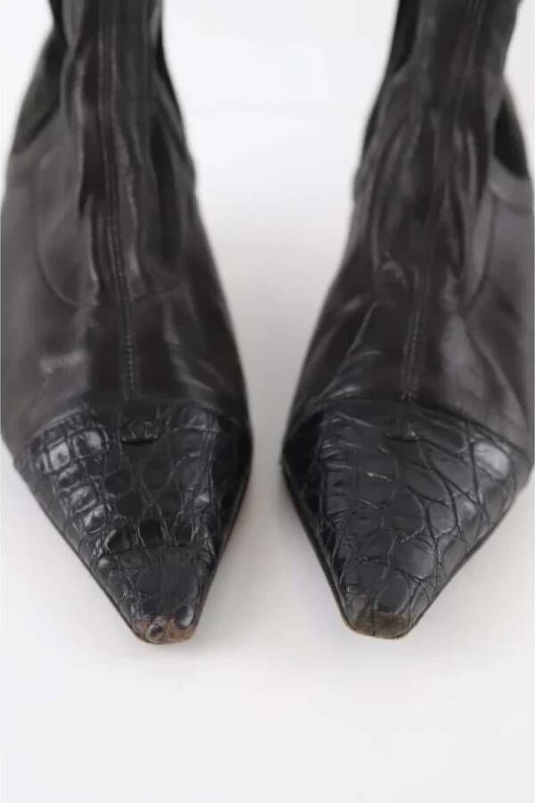Chanel Vintage Pre-owned Leather boots Black Dames